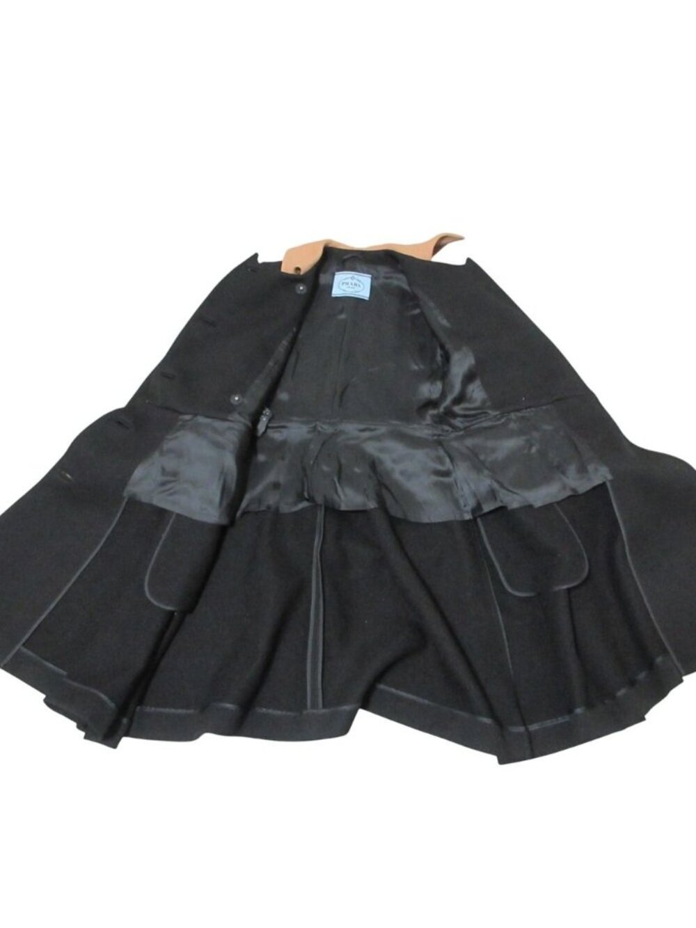 Prada Wool Double Breasted Coat Black - Picture 6 of 10